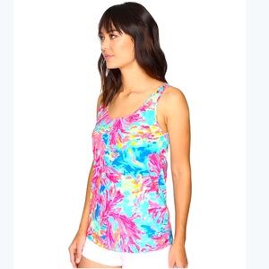 LILLY PULITZER, Kinsey Palm Beach Coral Print Tank, Size S, EUC